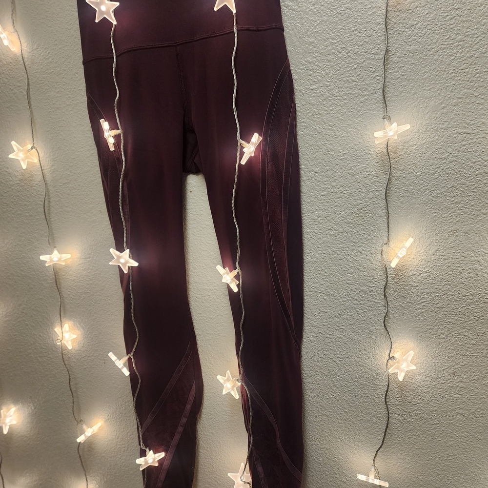 Burgundy Lace Velour Wrap Leggings